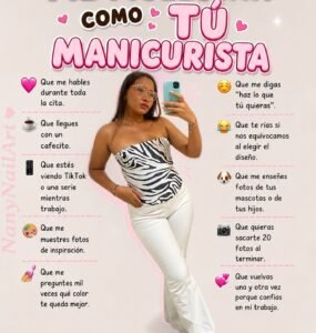 Infografía de nailsbyeliag manicurista profesional en Cartagena sobre atención y citas de uñas a domicilio